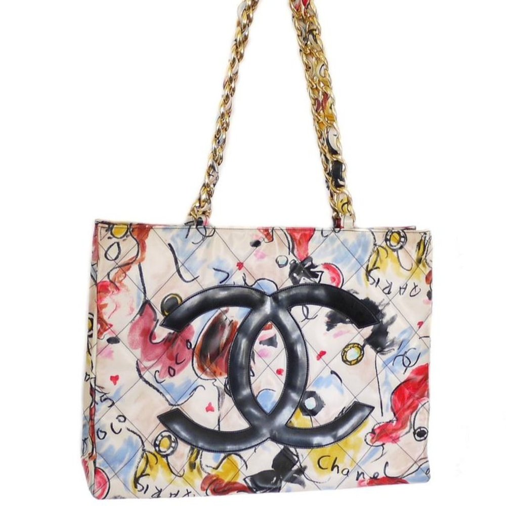 ISO Chanel Bag Jumbo Vintage Multicolor Pvc Tote